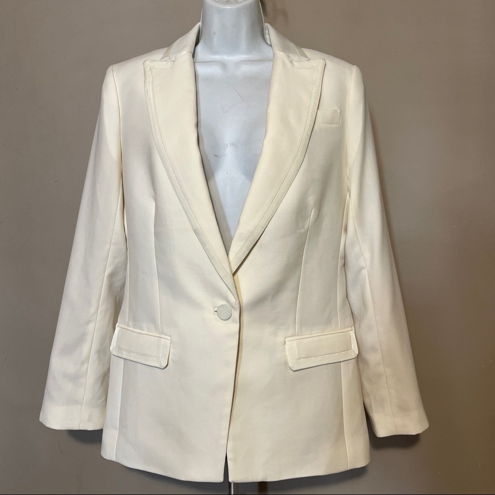 J.CREW COLLECTION TOLLEGNO 1900 WILLA Wool Single Breasted Tuxedo Blazer 4